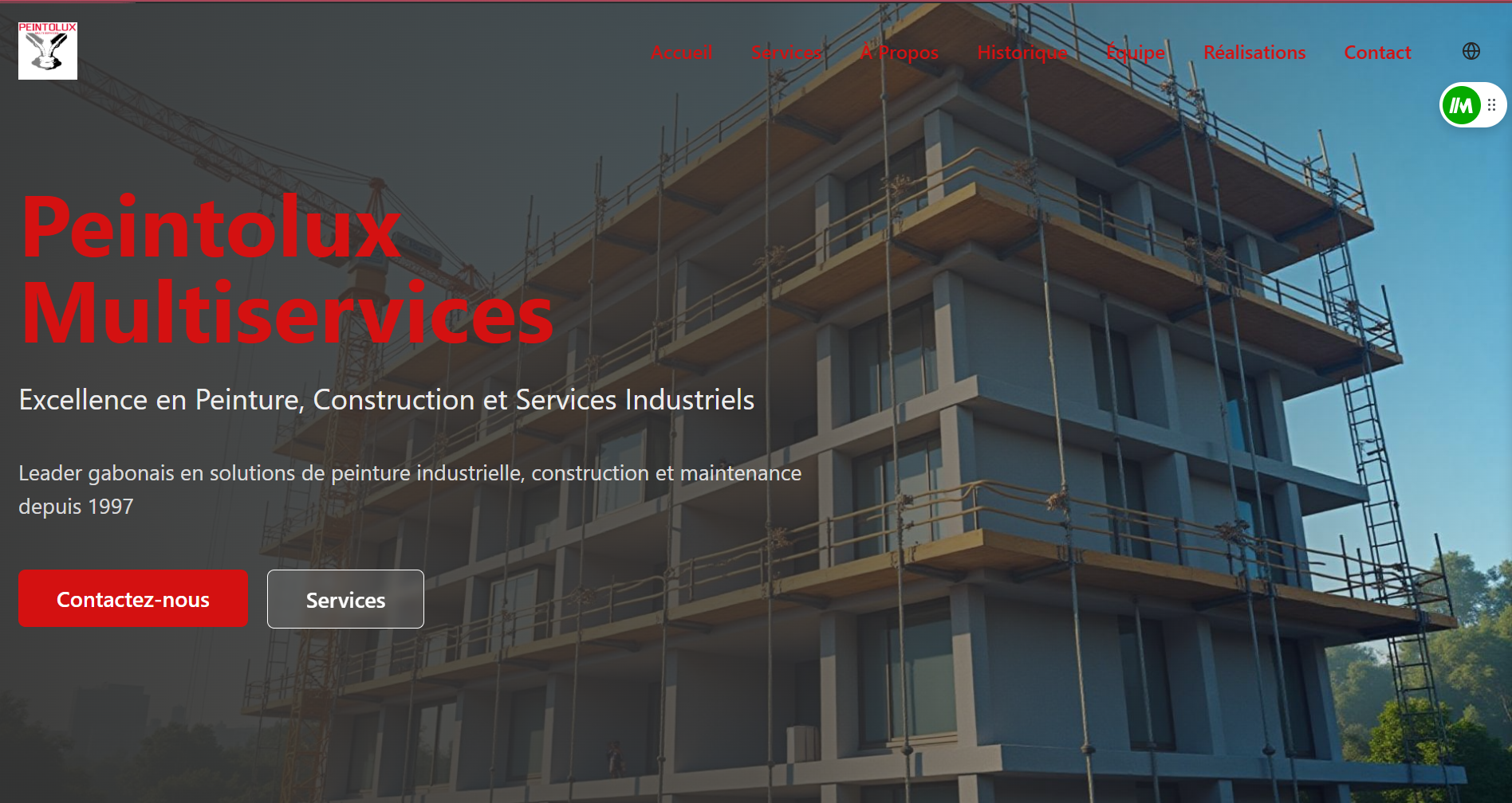 Peintolux Multiservices — Site vitrine — Peintolux Multiservices (Gabon)